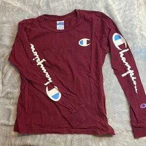 Champion Burgundy Long Sleeve Tee